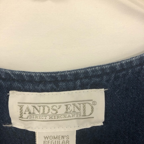 Vtg LANDS END DENIM JUMPER‎ 12 - Picture 3 of 4